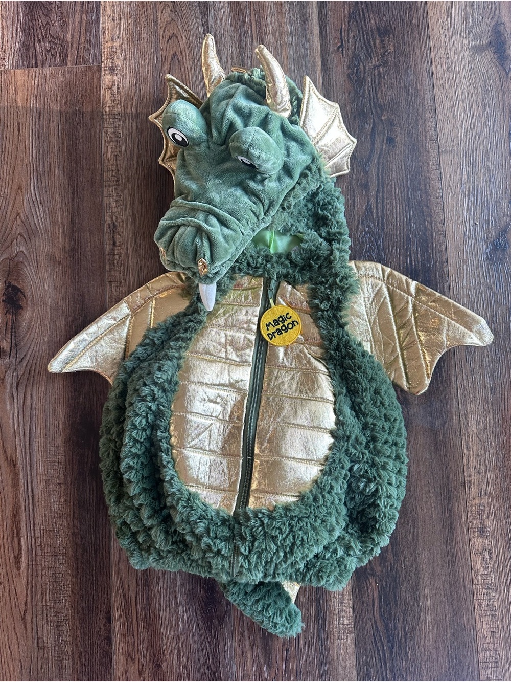 Kids Green and Gold Dragon Costume